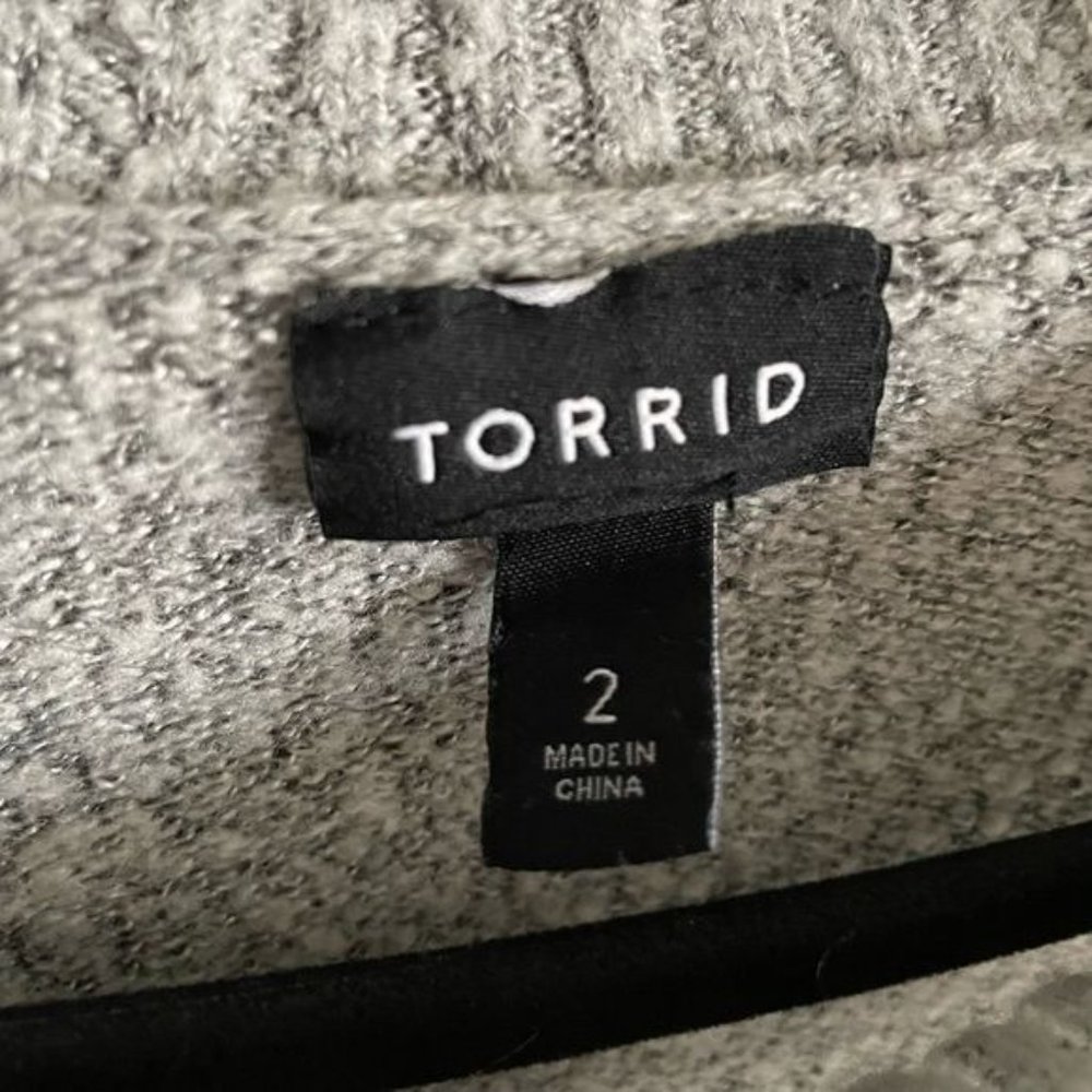 Torrid Size 2x Gray Color Block Sweater - image 5